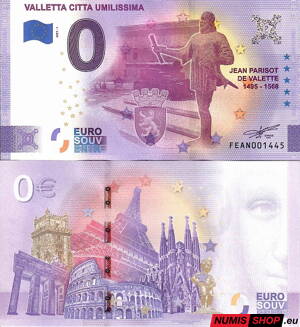 Malta - 0 euro souvenir - Valletta Citta umilissima