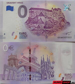 Slovensko - 0 euro souvenir - Oravský hrad - ČISLA