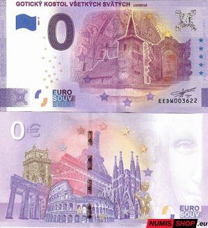 Slovensko - 0 euro souvenir - Gotický kostol všetkých svätých Ludrová - anniversary