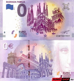 Španielsko - 0 euro souvenir - Sagrada Familia