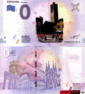 Taliansko - 0 euro souvenir - Bergamo - Citta´Alta - COLOR