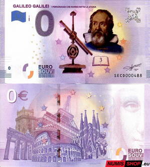 Taliansko - 0 euro souvenir - Galileo Galilei - COLOR