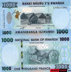 Rwanda - 1000 francs - 2019