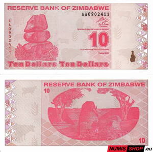 Zimbabwe - 10 dollars - 2009