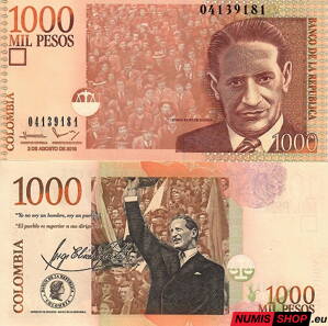 Kolumbia - 1000 pesos - 2016 - UNC