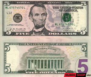 USA - 5 dolárov - 2013 - L - UNC