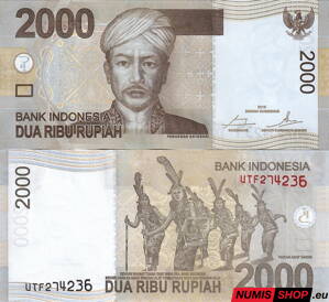 Indonézia - 2000 rupií - 2016 - UNC - princ Antasari