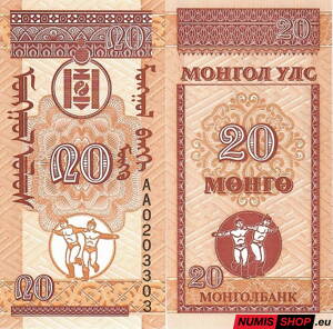 Mongolsko - 20 mongo - 1993 - UNC
