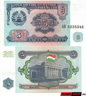 Tadžikistan - 5 rubel - 1994 - UNC