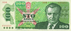 100 Kčs - 1989 - Gottwald