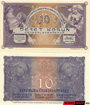 ČSR - 10 korun - 1919 - Mucha - Ivančice