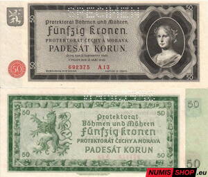 Protektorát Čechy a Morava - 1940 - 50 korun - A13 - SPECIMEN