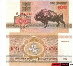 Bielorusko 100 rubľov 1993 - UNC