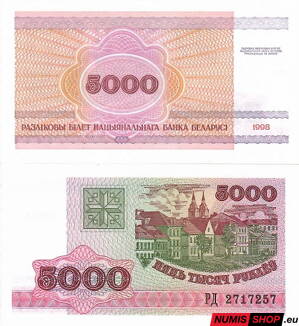 Bielorusko 5000 rubľov 1998 - UNC