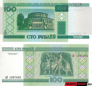Bielorusko - 100 rubľov - 2000 - UNC