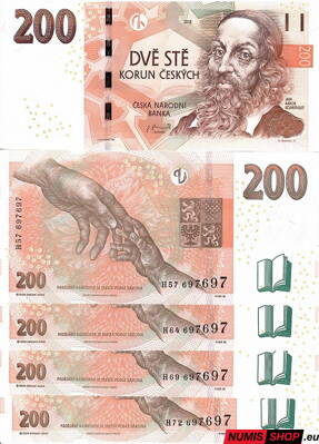 Česká republika - 4 x 200 Kč - 2018 - rovnaké číslo 697697