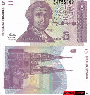 Chorvátsko - 5 dinara - 1991 - UNC