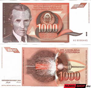 Juhoslávia - 1000 dinara - 1990 - UNC