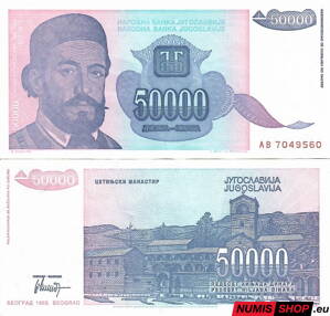 Juhoslávia - 50 000 dinara - 1993 - UNC