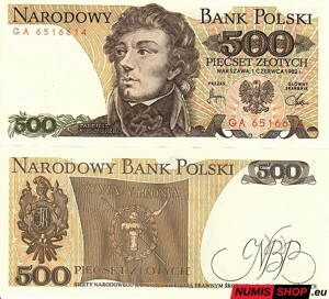 Poľsko - 500 zlotych - 1982 - UNC