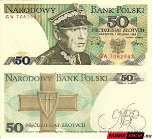 Poľsko - 50 zlotych - 1988 - UNC