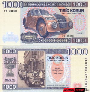 Gábriš - 1000 Kčs - Jawa 750 - anulát