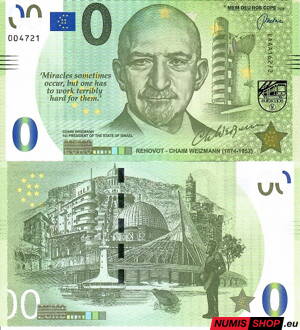 Izrael - Memo euro - Rehovot - Chaim Weizmann