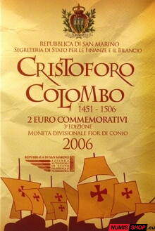 San Maríno 2 euro 2006 - 500. výročie smrti Krištofa Kolumba