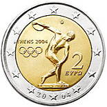 Grécko 2 euro 2004 - Olympijské hry v Aténach - UNC