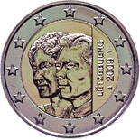 Luxembursko 2 euro 2009 - Veľkovojvoda Henri a veľkovojvodkyňa Charlotte - UNC
