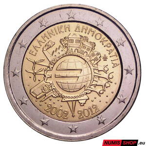 Grécko 2 euro 2012 - 10 rokov euro - UNC