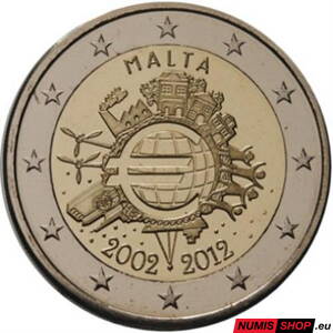 Malta 2 euro 2012 - 10 rokov euro - UNC