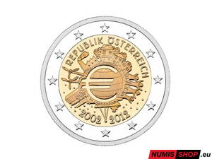 Rakúsko 2 euro 2012 - 10 rokov euro - UNC