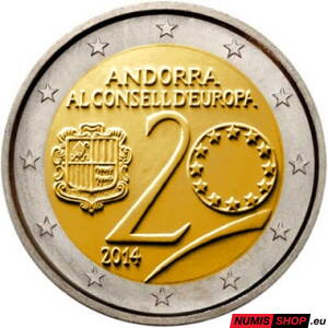 Andorra 2 euro 2014 - 20 rokov v Rade Európy - UNC 