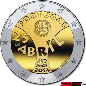 Portugalsko 2 euro 2014 - Výročie revolúcie - UNC
