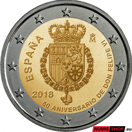 Španielsko 2 euro 2018 - Filip VI. - UNC