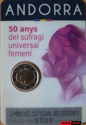 Andorra 2 euro 2020 - Volebné právo pre ženy - UNC