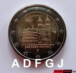 Nemecko 2 euro 2021 - Sachsen - Anhalt - komplet 5 ks - UNC