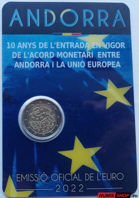 Andorra 2 euro 2022 - 10 rokov euro v Andorre - UNC