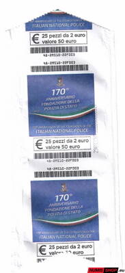 Taliansko 2 euro 2022 - Polícia - obal z rolky farebný