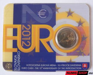Slovensko 2 euro 2012 - 10 rokov euro - COIN CARD