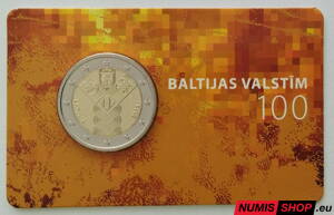 Lotyšsko 2 euro 2018 - Nezávislosť pobaltských krajín - COIN CARD