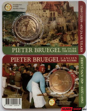 Belgicko 2 euro 2019 - Pieter Bruegel - COIN CARD - holandská strana