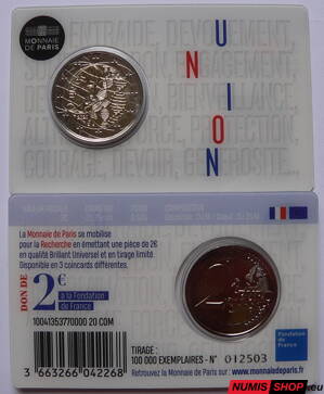 Francúzsko 2 euro 2020 - Lekársky výskum - union - COIN CARD