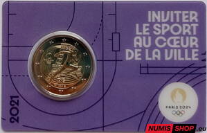 Francúzsko 2 euro 2021 - OH Paríž 2024 - COIN CARD purple