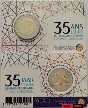 Belgicko 2 euro 2022 - Erasmus - COIN CARD