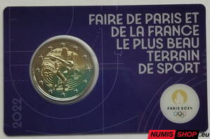 Francúzsko 2 euro 2022 - OH Paríž 2024 - COIN CARD dark blue