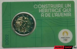 Francúzsko 2 euro 2022 - OH Paríž 2024 - COIN CARD green
