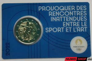 Francúzsko 2 euro 2022 - OH Paríž 2024 - COIN CARD light blue