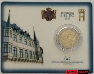 Luxembursko 2 euro 2022 - Vlajka - COIN CARD